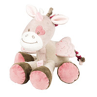 比利时NATTOU婴儿安抚动物公仔可爱粉色独角兽毛绒玩具可入口