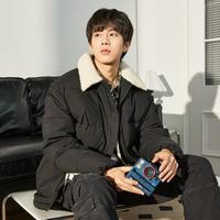 唐狮 TONLION男士羽绒服男羊羔翻领左袖定标短款羽绒服外套男冬季男款羽绒服