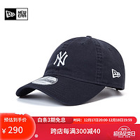 NEW ERA 纽亦华 MLB弯檐帽NY棒球帽LA刺绣鸭舌帽-藏青色 NY OSFM