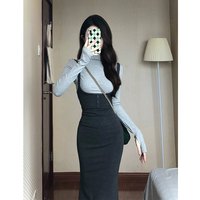 法式长袖吊带连衣裙女装早春秋2023显瘦赫本风气质御姐裙子夏