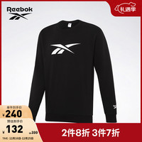 Reebok锐步官方男女黑色基础LOGO款百搭时尚经典圆领套头长袖卫衣 GR8472-黑色 A/M