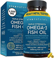 Viva Naturals Omega 3鱼油-Omega 3补充剂，90粒