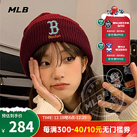 MLB 男女毛线帽NYLA刺绣logo运动针织帽22年秋冬新3ABNM0726