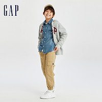 Gap 盖璞 男童秋冬LOGO碳素软磨抓绒卫衣 3色可选