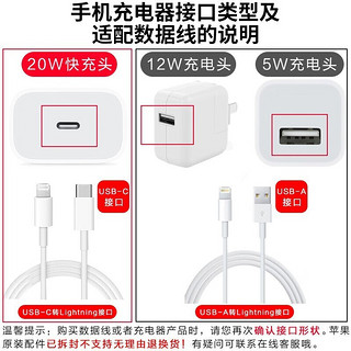 Apple苹果ipadpro充电器20W iPhone15ProMax手机快充头适配器14/13/12/11/12.9／Air4／5平板PD快充 20W USB-C充电头【单头不含线】