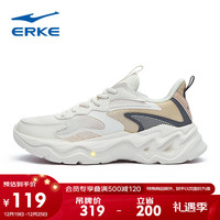 ERKE 鸿星尔克 女鞋网面透气运动鞋潮流轻便休闲鞋 52122102226 橡芽白/冷灰 39