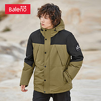 Baleno 班尼路 连帽拼接中厚羽绒服