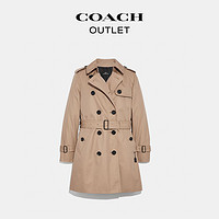 COACH 蔻驰 奥莱女士风衣卡其色舒适休闲时尚外套