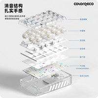 ColorReco 卡乐瑞可 F21透明三模机械数字小键盘2.4G无线蓝牙有线RGB热插拔冰晶轴