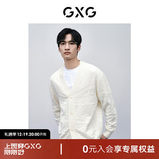 GXG 男装 商场同款新年系列白色开襟线衫 24年春季GFX13001111 白色 165/S