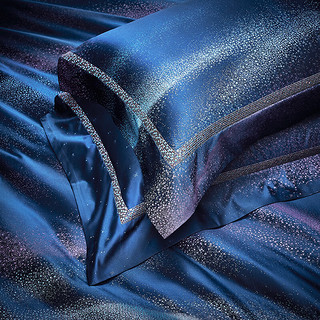 罗莱粹系列套件被套床单枕套 粹 璀璨星辰（蓝色） 1.2米宽床适用被套150*215cm
