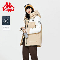 卡帕（Kappa）羽绒服女冬拼色派克羽绒服短款休闲保暖防寒服K0D82YY48