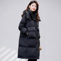 【绒子含量85%】长款工装羽绒服女冬季时尚保暖鸭绒外套女开衫