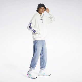 Reebok男女款HOODIE经典图案印花百搭白色休闲连帽卫衣 HB9684/A XL