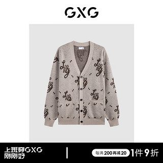 GXG男装 商场同款重磅浅卡色开襟毛衫 GEX13028934 浅卡其 165/S