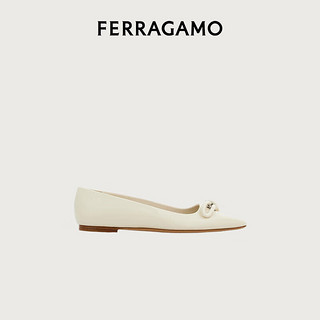 菲拉格慕（Ferragamo）女白色平底鞋 0768942_1D _ 75 