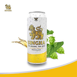 SINGHA 胜狮 泰国进口啤酒 大麦淡色拉格精酿490ml*12听