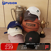 FILA FUSION斐乐潮牌款棒球帽2024春运动帽遮阳帽鸭舌帽 深黑-BK XS