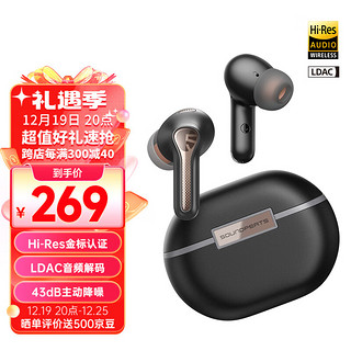 SOUNDPEATS 泥炭 Capsule3 Pro 真无线蓝牙耳机 Hi-Res 入耳式TWS主动降噪蓝牙5.3适用苹果华为小米手机 黑色