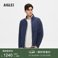 AIGLE艾高冬季户外保暖柔软舒适全拉链抓绒衣男士外套 帝国深蓝 AN546 M(175/92A)
