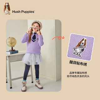 暇步士（Hush Puppies）童装男童女童线衣2023冬装儿童线衣套头舒适混纺时尚休闲潮 奶油色 140cm