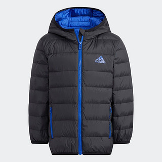 adidas 阿迪达斯 轻运动男小童600蓬修身薄款保暖连帽鸭绒羽绒服 黑色 140