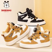 BoBDoG 巴布豆 儿童休闲板鞋男童鞋子冬季加绒保暖儿童棉鞋