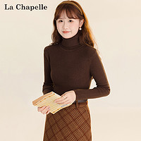 La Chapelle 修身简约时尚针织衫女士2023冬季爆款高领休闲显瘦打底衫