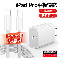 君盈苹果ipad pro充电器充电线2021双Type-C数据线2020快充头air4平板mini6 【TypeC口】尊享版丨芯片｜升级2米套装 适用