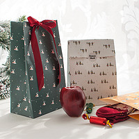 JIELI 杰利 圣诞礼品袋礼物袋牛皮纸节日平安夜糖果苹果包装手提袋子小礼品包装创意装饰空盒礼盒平安夜苹果礼物袋子送礼