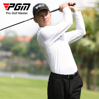 PGM  高尔夫服装 男士长袖t恤 秋冬季翻领POLO衫 golf男装上衣 YF480-白色 XL