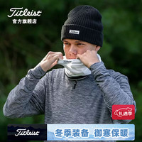Titleist泰特利斯高尔夫球帽冬日保暖帽针织毛线帽户外防寒护耳帽 TH23WCCKNN2-黑/白 01