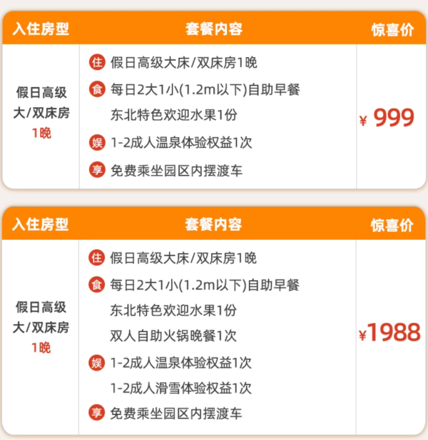 扛不住了！周末寒假不加价！雪场内的吉林北大湖假日酒店2天1晚含早含温泉