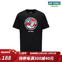 YONEX/尤尼克斯 YOB23320EX 23FW世青赛纪念T恤 男女同款 运动T恤yy 黑色 L