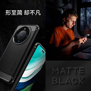 Spigen 适用于华为Mate60 pro+手机壳男士全包防摔保护套轻薄商务高级感硅胶散热软壳磨砂手感不粘指纹