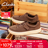 Clarks 其乐 街头系列饼干鞋男鞋单鞋2023复古时尚休闲鞋 灰色 261739547 42.5