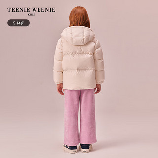 Teenie Weenie Kids小熊童装女童拼色三防面包羽绒服 象牙白 150cm