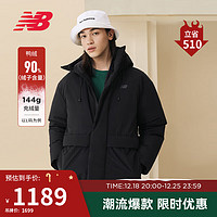 NEW BALANCE 23年男款冬季保暖抗寒防风户外连帽羽绒服NPD43161 BK XL