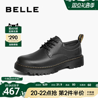 BeLLE 百丽 厚底休闲皮鞋男士2023冬季牛皮革户外工装低帮马丁鞋A1356DM3