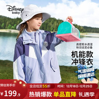 迪士尼(Disney)童装男女童三合一外套春秋儿童宝宝摇粒绒上衣内胆一衣三穿 紫色拼接-女童 150cm