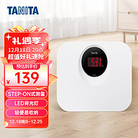 TANITA 百利达 HD-394 电子体重秤 人体秤家用精准减肥用 日本品牌秤 白色