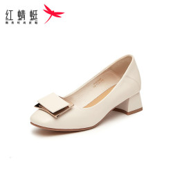 RED DRAGONFLY 红蜻蜓 舒适粗跟浅口 妈妈单鞋 WFB31344