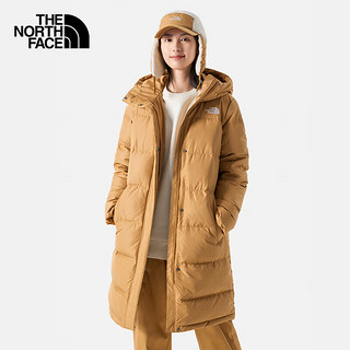 北面（The North Face）羽绒服女长款700蓬鹅绒填充防风保暖休闲外套81SA I0J/卡其色 S/155