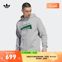 adidas阿迪达斯三叶草男装冬季运动连帽卫衣IK7657 中麻灰 A/2XL