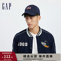 Gap男女装秋季2023LOGO纯棉棒球帽鸭舌帽817343时尚休闲帽潮 藏蓝色 ONESIZE