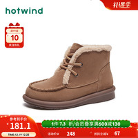 热风冬季女士时尚英伦风复古百搭雪地靴加绒加厚御寒保暖 02棕色 37(正码)