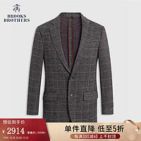 布克兄弟（BrooksBrothers）男士冬经典格纹长袖羊毛西装外套 0007-灰色 36SH