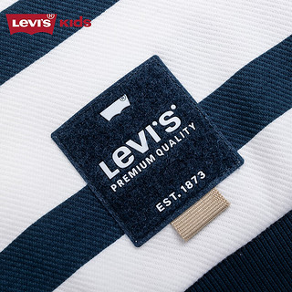 Levi's 李维斯童装男童套头无帽卫衣儿童条纹上衣 糖果白 110/56