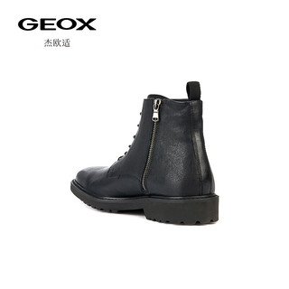 GEOX杰欧适男鞋纯色酷帅舒适时尚马丁靴U36DRA 黑色C9999 41