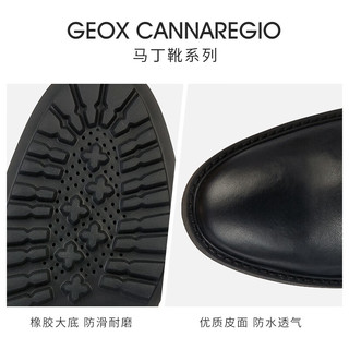 GEOX杰欧适男鞋纯色酷帅舒适时尚马丁靴U36DRA 黑色C9999 41